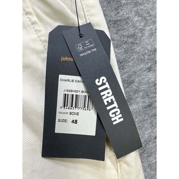 Johnny Bigg Mens Stretch Canvas Shorts Bone Size 48 - Picture 3 of 5